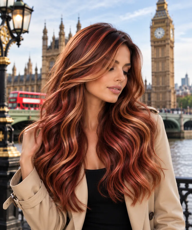 Model with color-treated hair in London